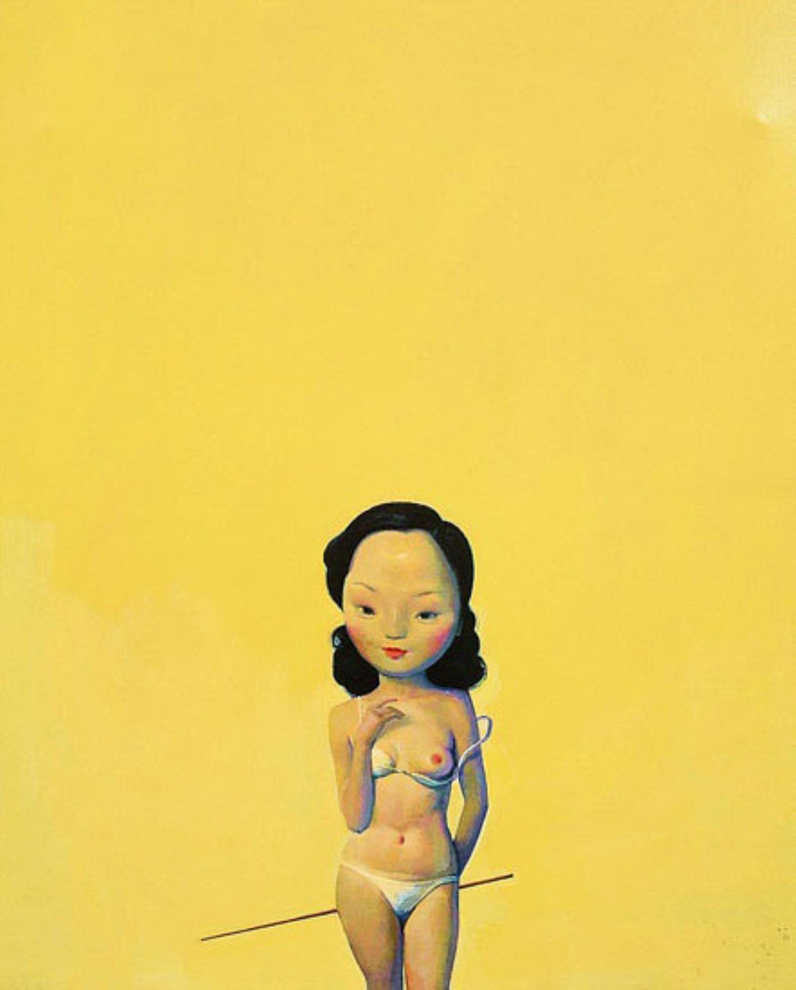 Canvas Minimalistas Sala Cuadropintura De Arte Sexy Lady Pintado A Mano Pintura Al Óleo Personas Amarillo Arte De La Pared Pintura Al Óleo Hecha A Mano Arte Pop por Artista Profesional