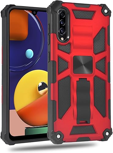 Miniatura 4 de Asuwish Funda de teléfono para Samsung Galaxy A70 con protector de pantalla de vidrio templado y accesorios para celda, soporte de doble capa