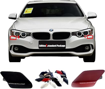 Headlight Washer Cover for 13-21 BMW 4 F32 Coupe F33 Convertible F36 Gran Fit 428ix 430ix 435ix 440ix 2013 2014 2015 2016 2017 2018 2019 2020 2021 Cleaning Headlamp Spray Nozzle