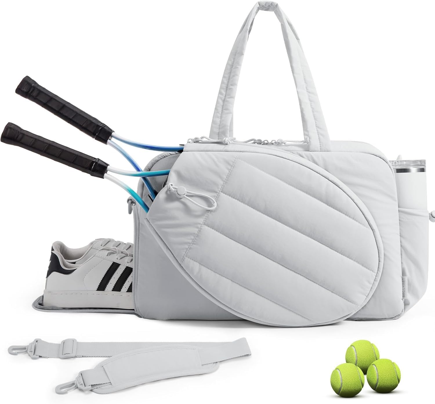 Tennis Bag for Men Women, Tennis Racket Bag Holds 2 Rackets with Shoe Compartment & Wet Pocket Tennis Racket Cover fits up to 15.6" Laptop