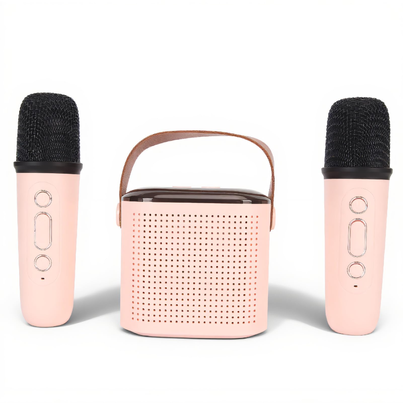 Altoparlante Bluetooth Portatile con 2 Microfoni Wireless, Set Mini Macchina per Karaoke RGB, Supporto Memoria 512G, Microfono Audio Stereo Portatile per Feste di Compleanno in