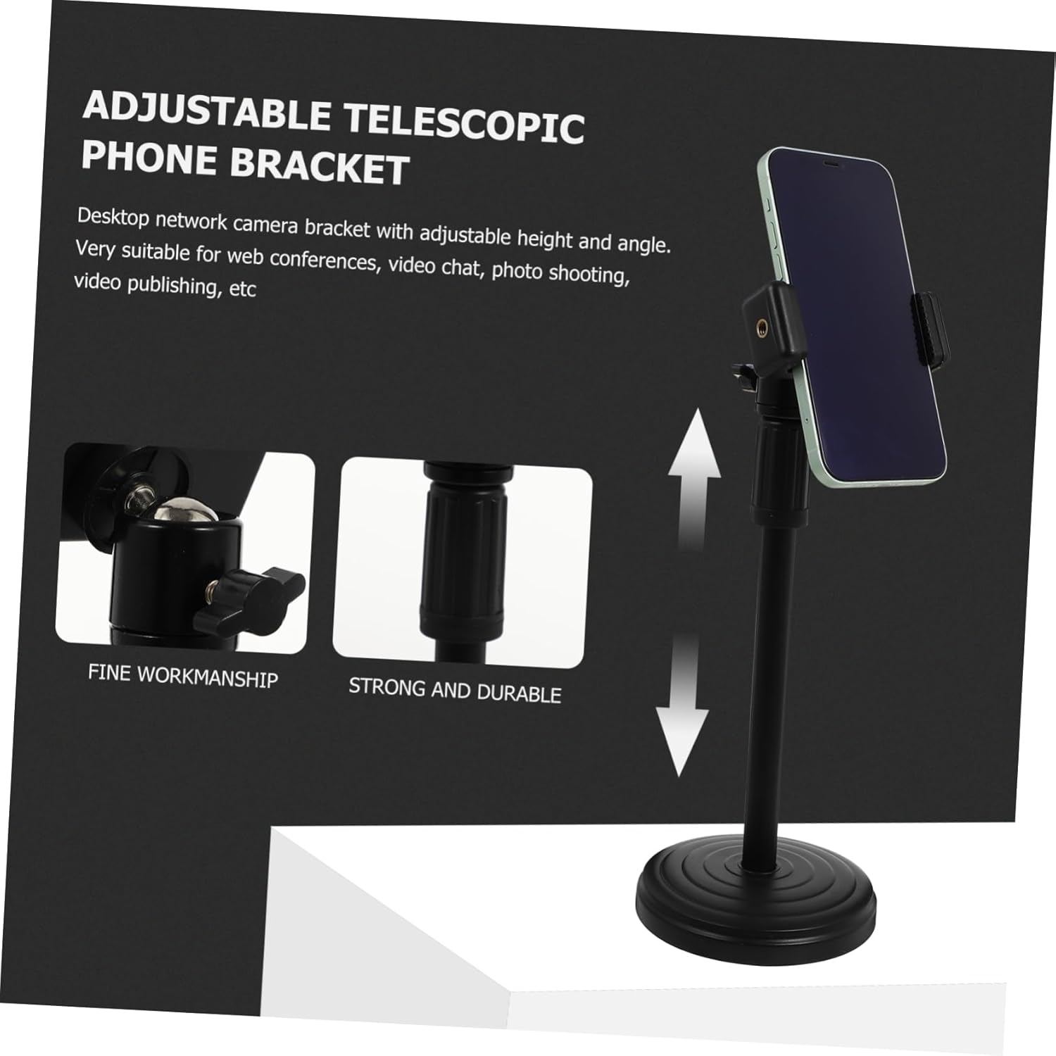 Adjustable Phone Holder Dock Angle Sturdy Bracket for Live Streaming and Browsing Lightweight Design for Easy Installation and Stability