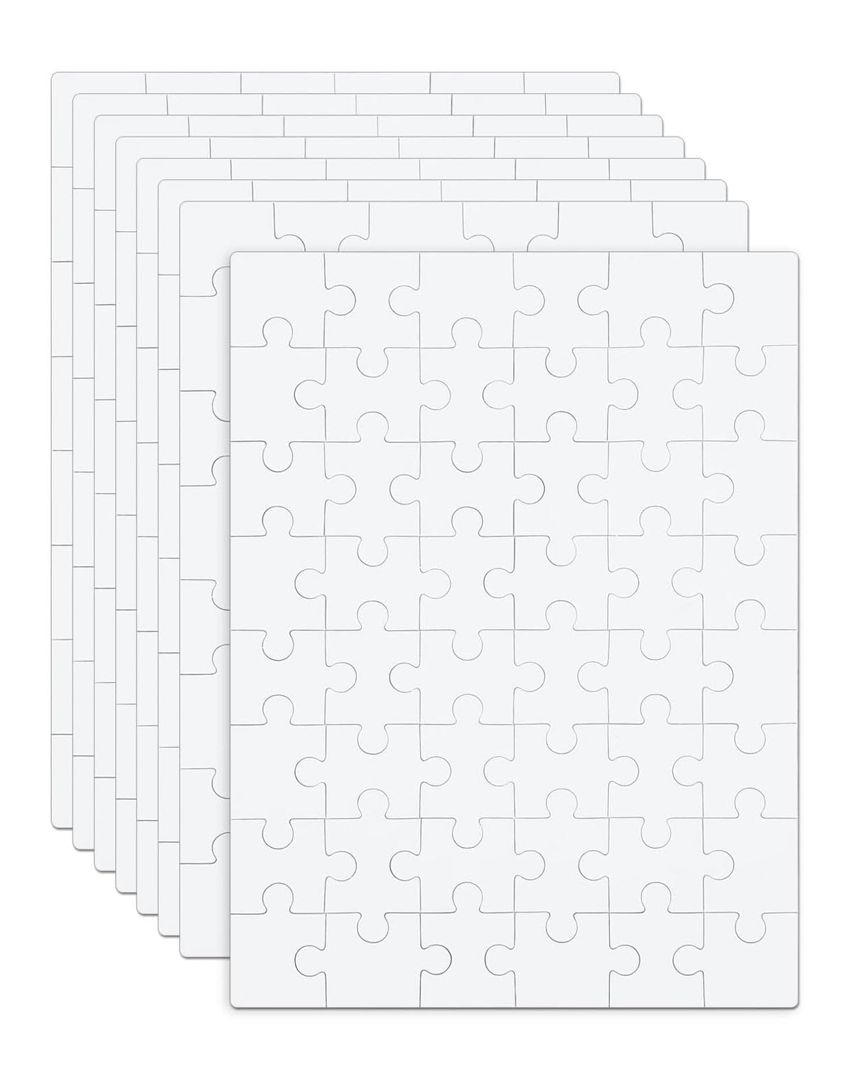 AORHOFJ 8 Piezas en Blanco DIY Rompecabezas, 15×10cm en Blanco Rompecabezas de Pintura Rompecabezas Personalizado Blanco niños Patrones de Pintura y Fiesta de cumpleaños Infantil