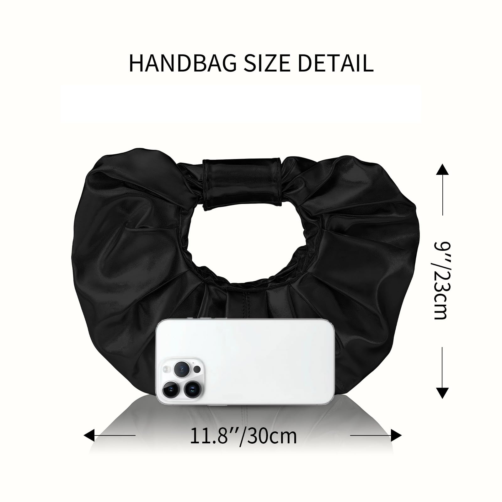 JENSVOIR Clutch Purse for Women - Evening Clutch PU Leather Pleated Bag Designer Handbag for Party Prom Wedding