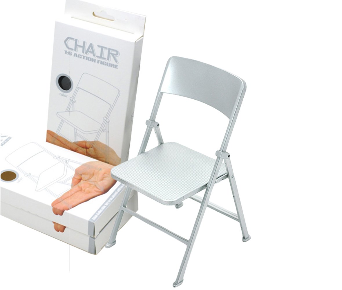 Phicen 1/6 Scale Floding Chair Playsets for Action Figures BJD Dolls Soldiers Siliver