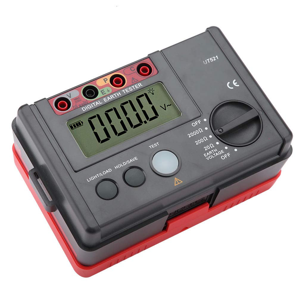 Earth Ground Insulation UT521 Digital Earth Tester Earth Ground Tester Kit Ohmmeter with Storage Case 50Hz/60Hz