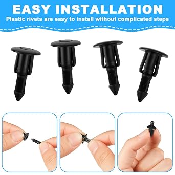 Plastic Rivet Fasteners, 60 PCS Car Body Retainer Clips Set, 6mm Expansion Rivets Plastic, Push Type Retainer Clips, Bumper Clips, Universal Automobile Trim Panel Clip