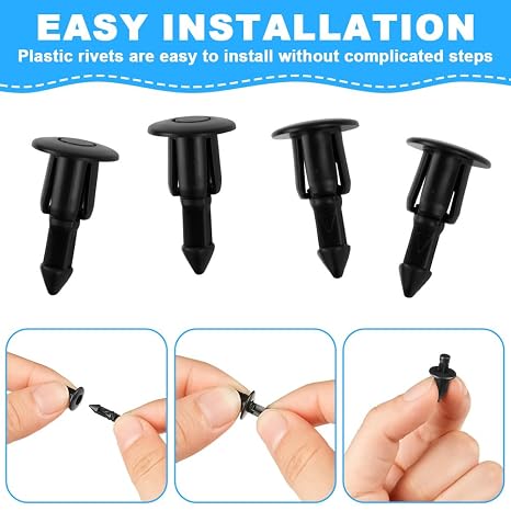 Plastic Rivet Fasteners, 60 PCS Car Body Retainer Clips Set, 6mm Expansion Rivets Plastic, Push Type Retainer Clips, Bumper Clips, Universal Automobile Trim Panel Clip