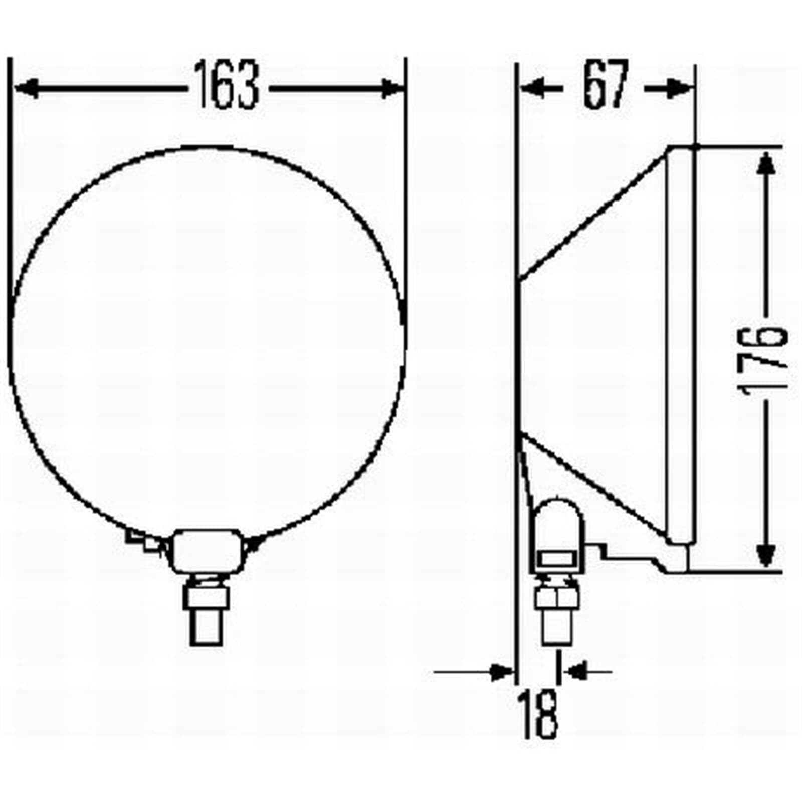 HELLA Halogen Reflektor dalekosiężny Comet 500 12V/24V okrągły ryflowana szyba rozpraszająca 1F4 005 750-611