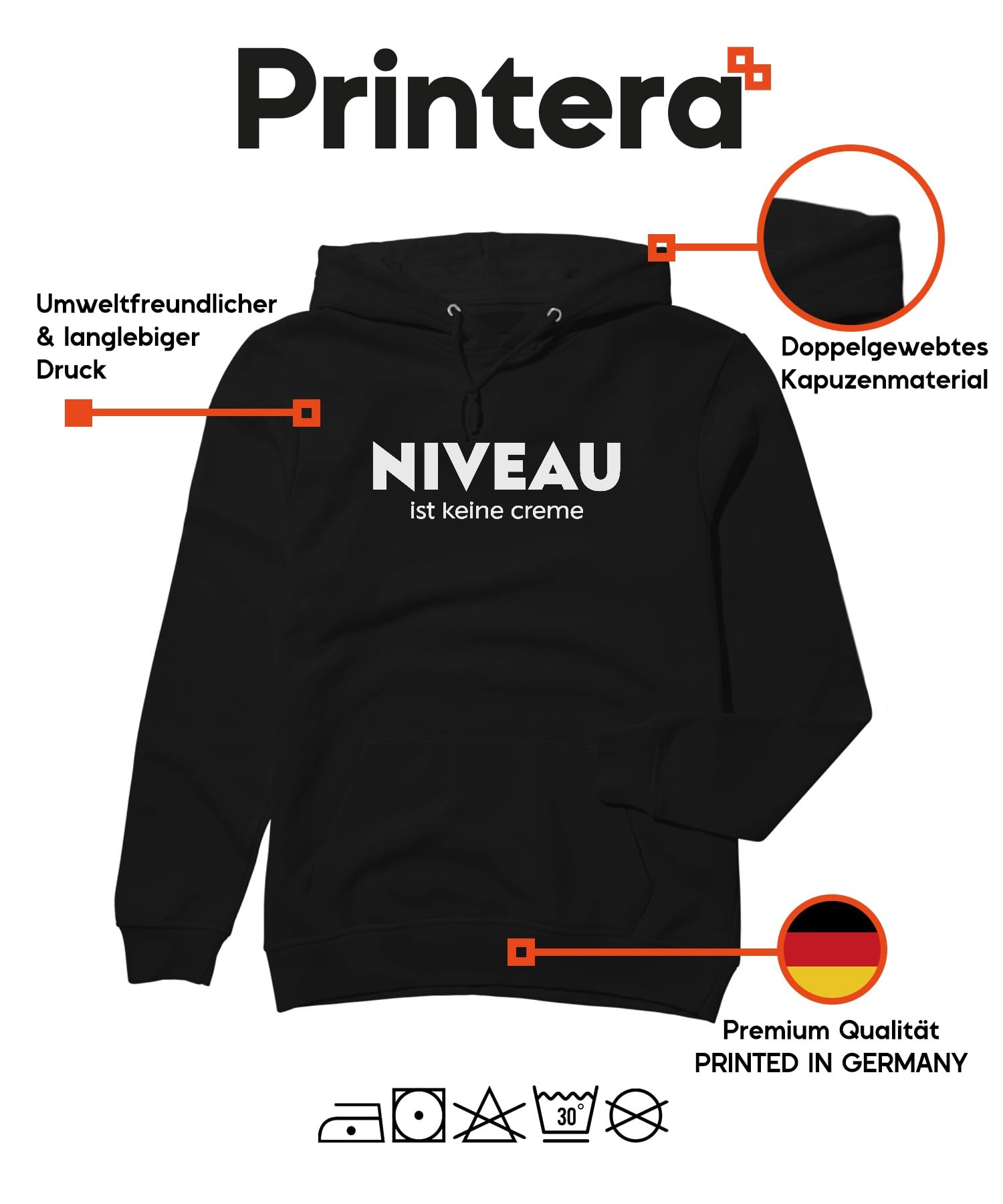 Niveau ist Keine Creme Spruch Humor Sarcasmus Wortsspiel Lustig Unisex Hoodie Hoodie
