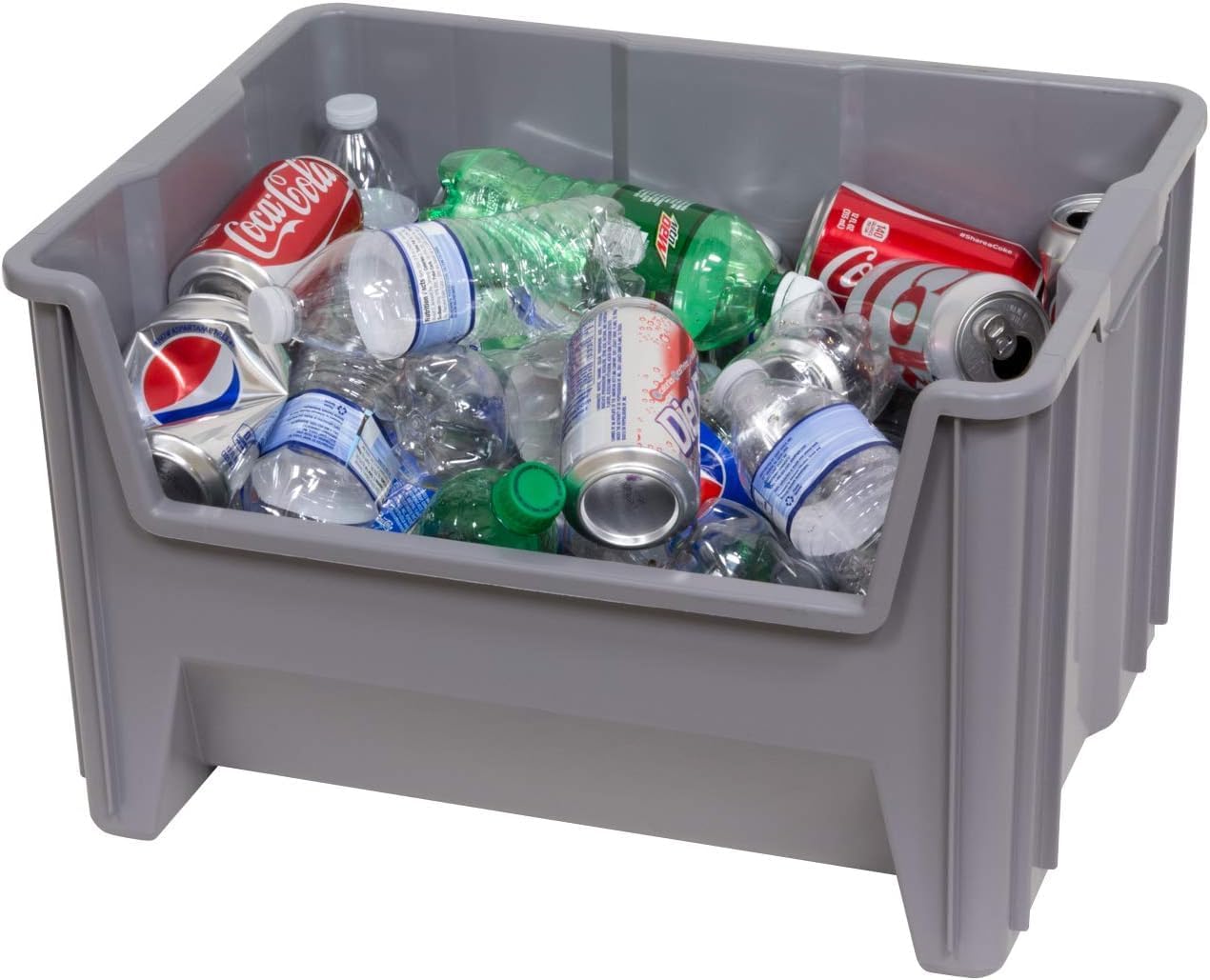 Akro-Mils 13017 Stak-N-Store Heavy Duty Stackable Open Front Plastic Storage Container Bin, (15" x 20" x 12-1/2"), Red, (3-Pack)