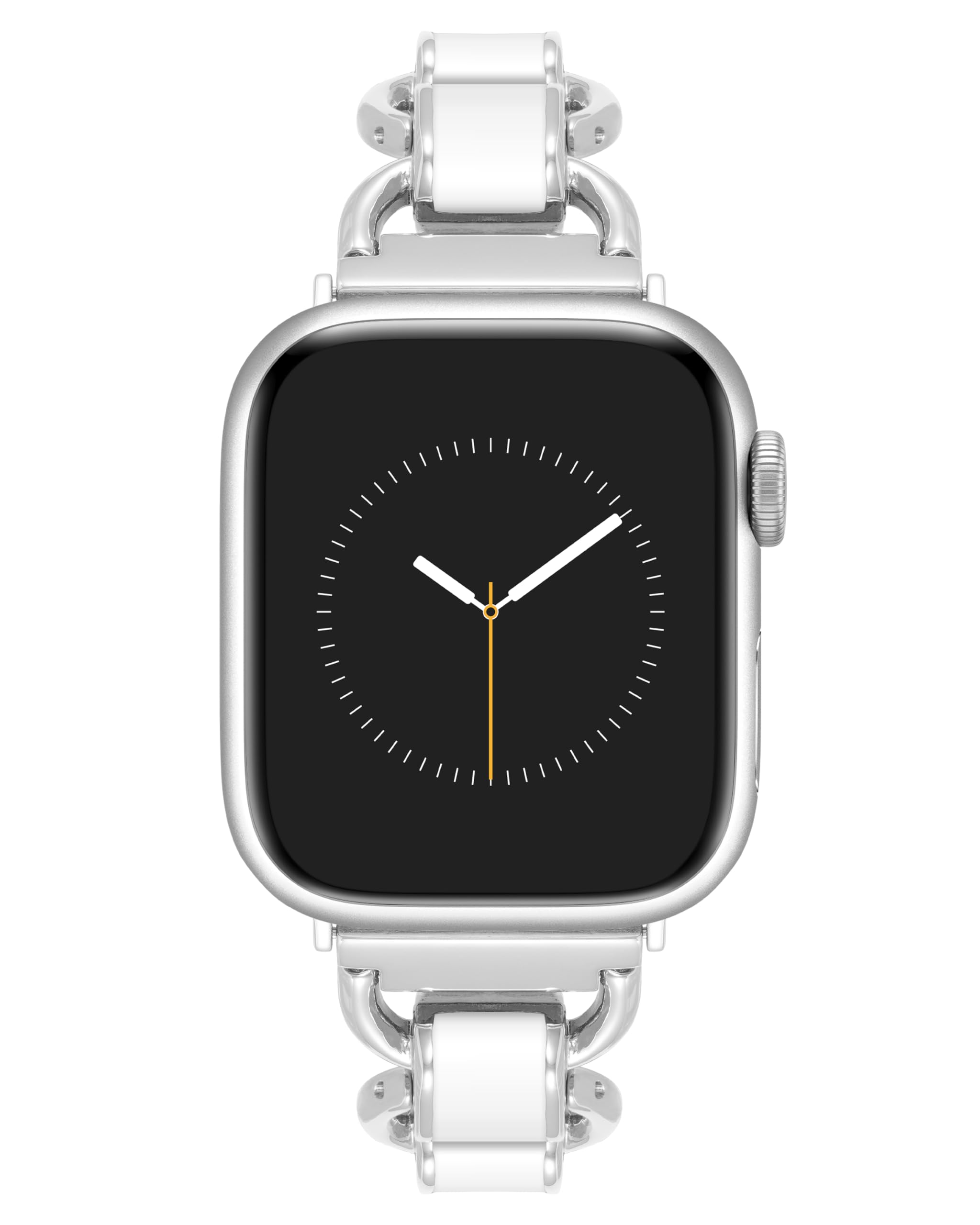 Anne Klein Bracelet de rechange pour Apple Watch, sûr, réglable, s'adapte à la plupart des poignets, Blanc/argenté, 38/40/41mm, WK/1021WTSV38