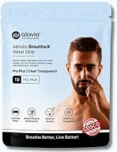 Atovio BreatheX Nasal Strips – Extra Strength Snoring & Congestion Relief | Sweat-Proof, Hypoallergenic Adhesive | Opens Nasal Passages for Better Breathing, Sleep & Sports Performance | CDSCO Licensed (Transparent, Pack of 10)