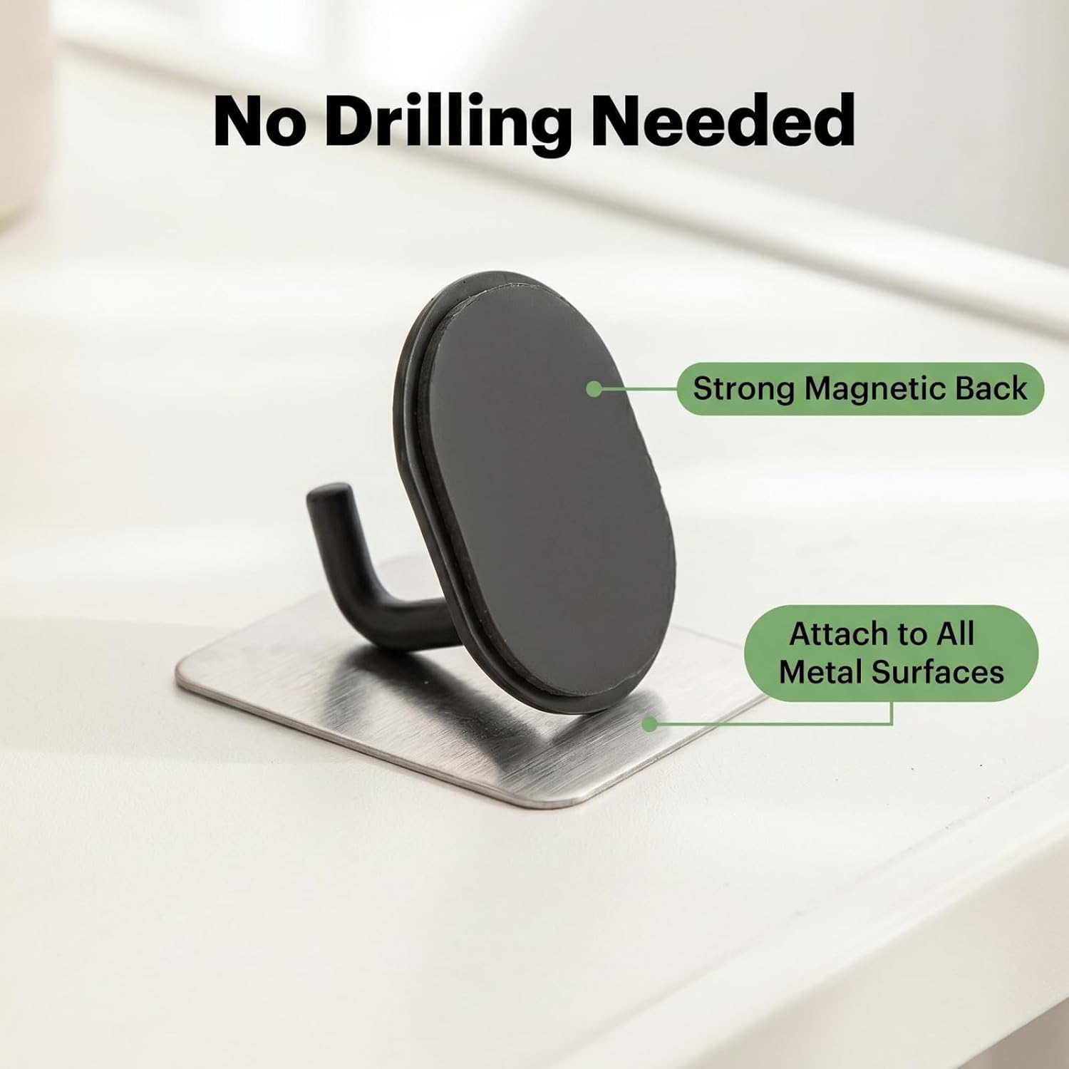 2 Pack Magnetic Hooks, Magnetic Refrigerator Hooks for Kitchen, Fridge, Cruise Cabins, Small Items Storage Sticky Notes Holder