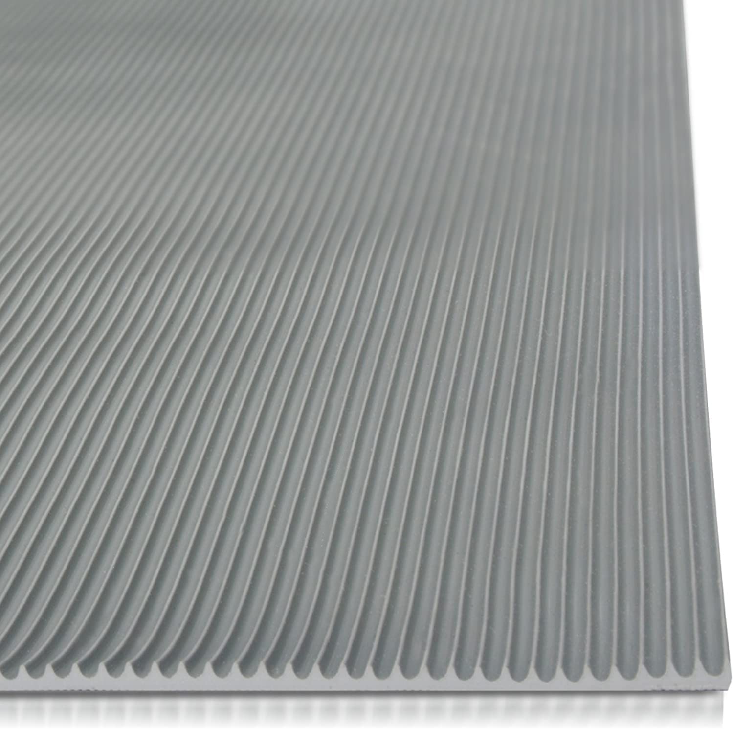 Floordirekt Gummiläufer Miniripp in Grau | Witterungsbeständig & extrem Abriebfest | Rutschsichere Gummimatte Schutzmatte Bodenmatte | Stärke: 3 mm (100 x 1000 cm)