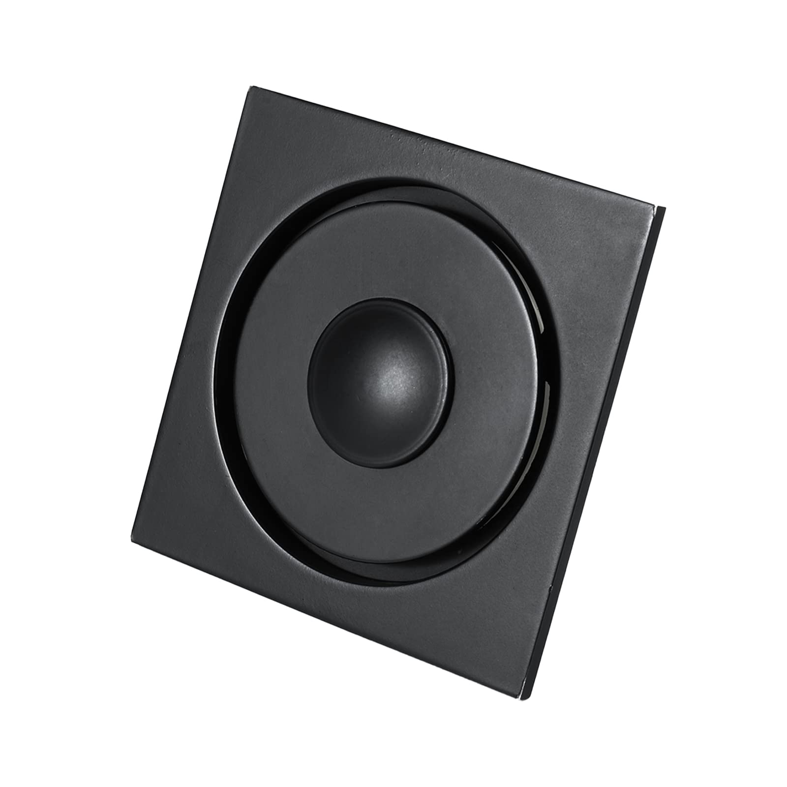 Drenaje de Piso para Lavadora con Cubierta de Patrón Redondo Extraíble, Desagüe de Ducha de latón Negro Desagüe de Lavabo de Baño con Coladores (10 x 10 cm)