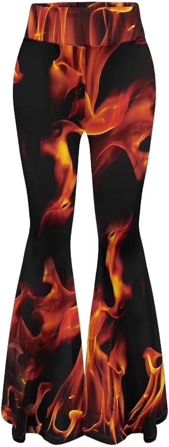 Amzbeauty Graphic Yoga Pants for Women Tummy Control High Waisted Bell Bottom Stretch Pants