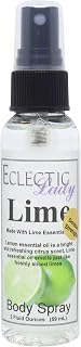 Lime Body Spray, Double Strength, 2 ounces, By Eclectic Lady, Body Mist for Women with Clean, Light & Gentle Fragrance, Cologne with Soft, Subtle Aroma For Daily Use