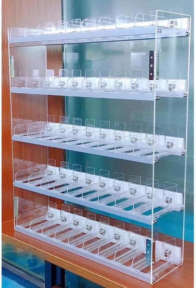 GZHERVICES Acrylic Cigarette Display Holder, Auto Cigarette Pushers, Store Display Shelves, Wall Mounted Cigarette Rack, Rectangular Cigarette Case Holder (Color : Clear, Size : 91.5x28.4x84cm)
