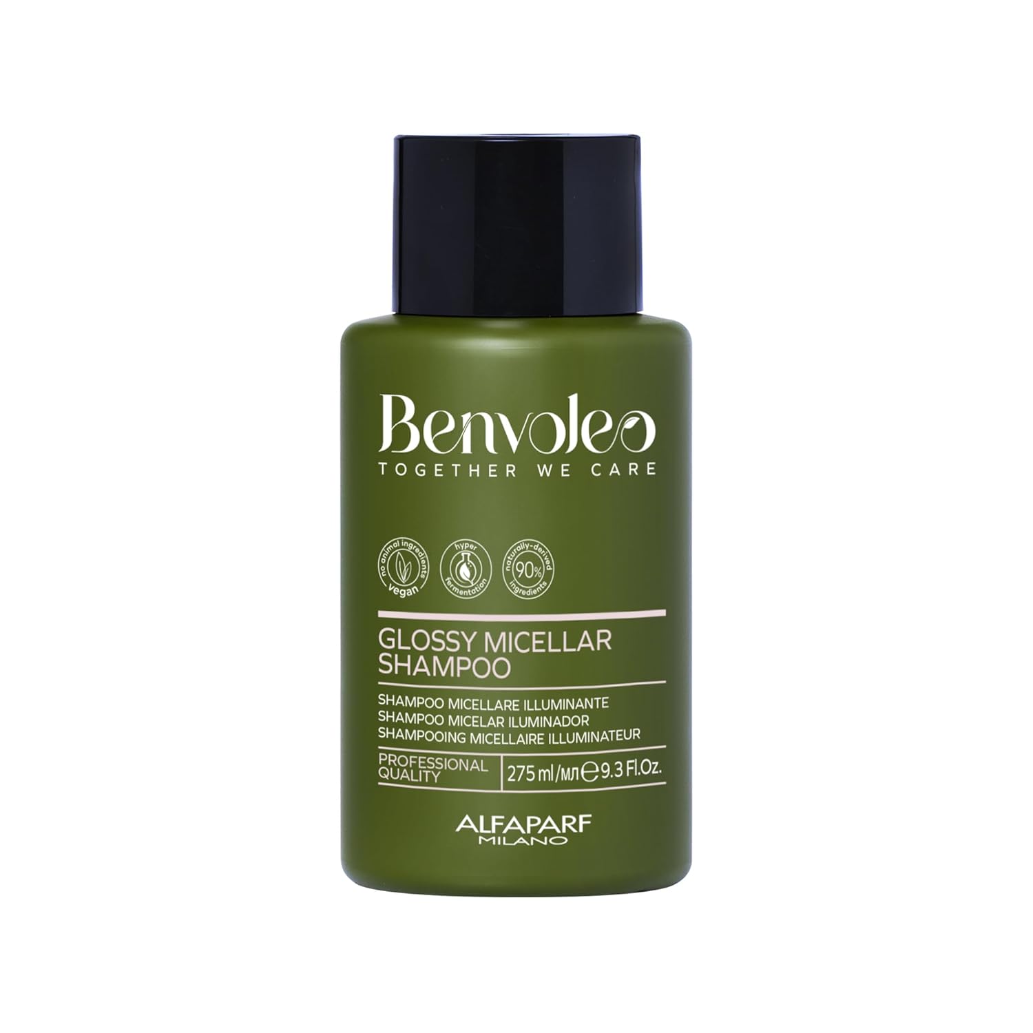 ALFAPARF MILANO Benvoleo Glossy Micellar Shampoo for Dull Hair - Clean, Vegan, Sustainable Hair Care - Sulfate Free Shampoo - Adds Shine and Softness - Natural Ingredients - 9.3 FL. Oz.