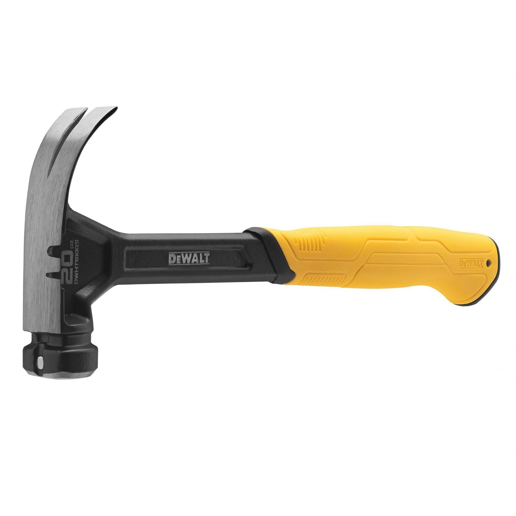 DEWALT Martello con coda di rondine a faccia liscia 567 g (20oz) - Costruzione in acciaio in un pezzo e manico in acciaio trattato termicamente spesso per la durabilità in cantiere, manico con