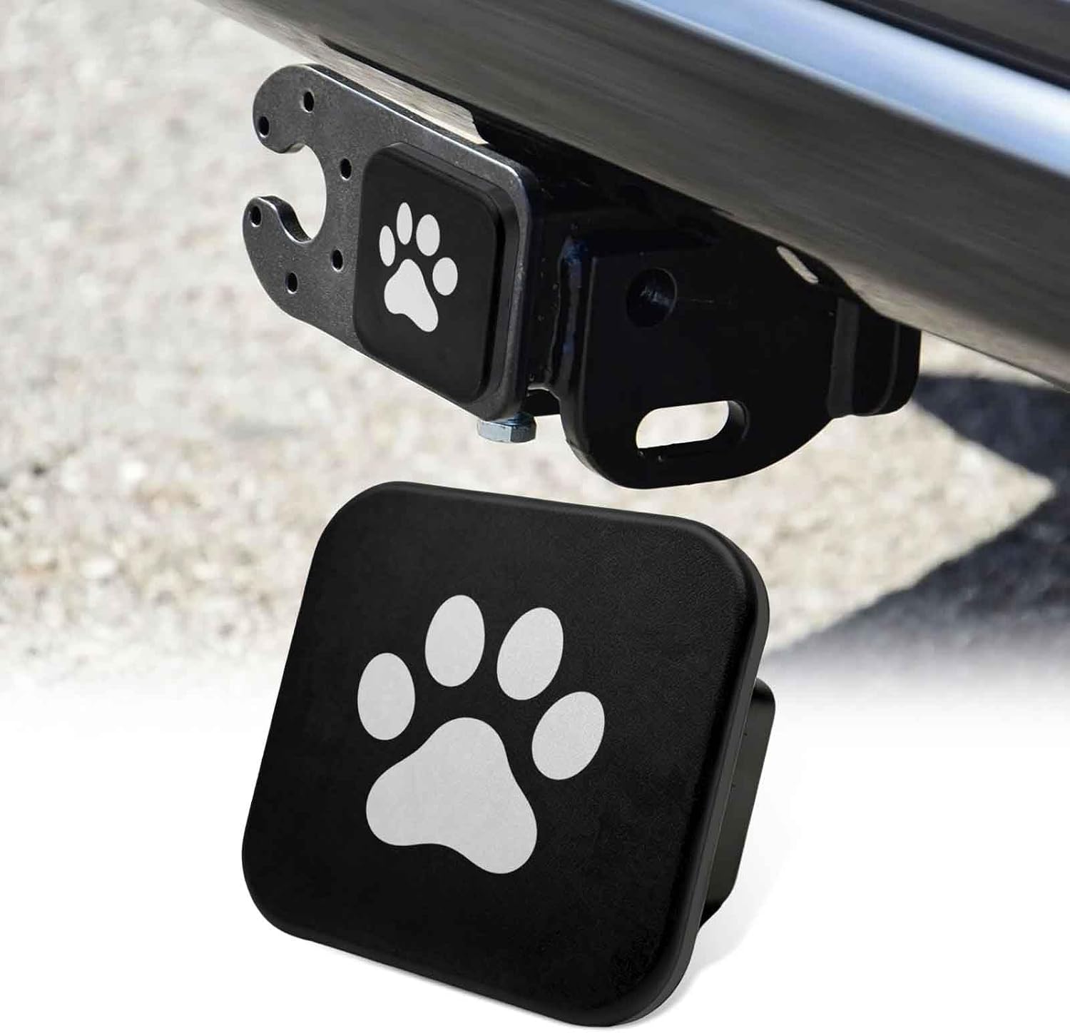2 Inch Dog Paw Trailer Hitch Cover Rubber Receiver Tube Plug Cap, Tow Hitch Cover Dust-Proof Trailer Hitch Covers for Men Women Towing Accessory for Trucks Cars