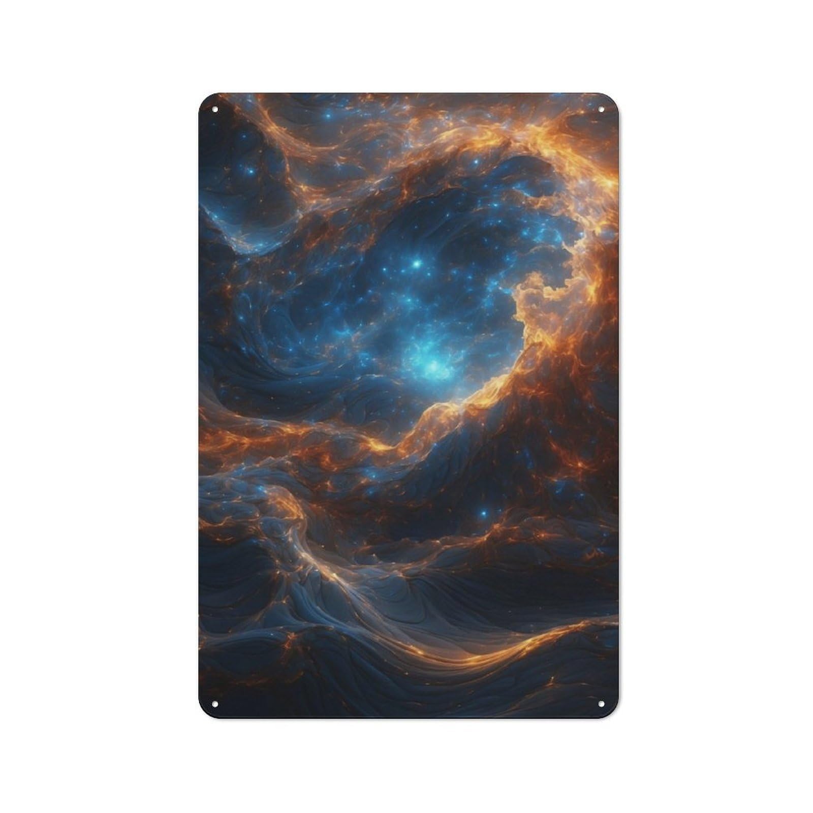 Junmoney Universe Amidst The Cosmic Rustic Tin Sign 30X20cm For Living Room Or Hallway, A Metal Wall Feature For Living Rooms And Hallways
