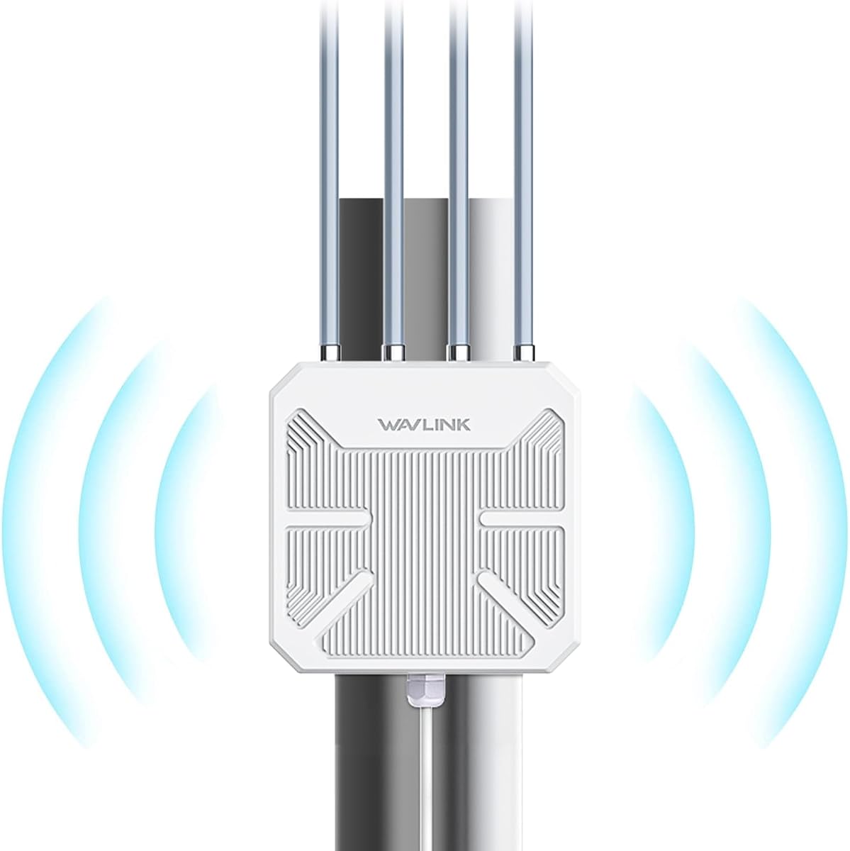 2026 WAVLINK AX1800 Extensor WiFi 6 para exteriores de largo alcance, IP67 resistente a la intemperie | Punto de Acceso/Repetidor para Exteriores con PoE, Antenas 4x8dBi, Funciona con Starlink, Hasta 256 Dispositivos para Granja, Patio, RV, Garaje
