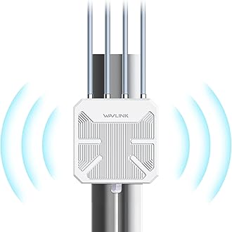 2026 AX1800 Outdoor WiFi 6 Extender, WAVLINK Outdoor WiFi Extender Signal Booster with PoE, Long Range Outdoor WiFi Access Point, IP67 Weatherproof, 4x8dBi Antennas, for Farm, Cameras, Patio, Starlink