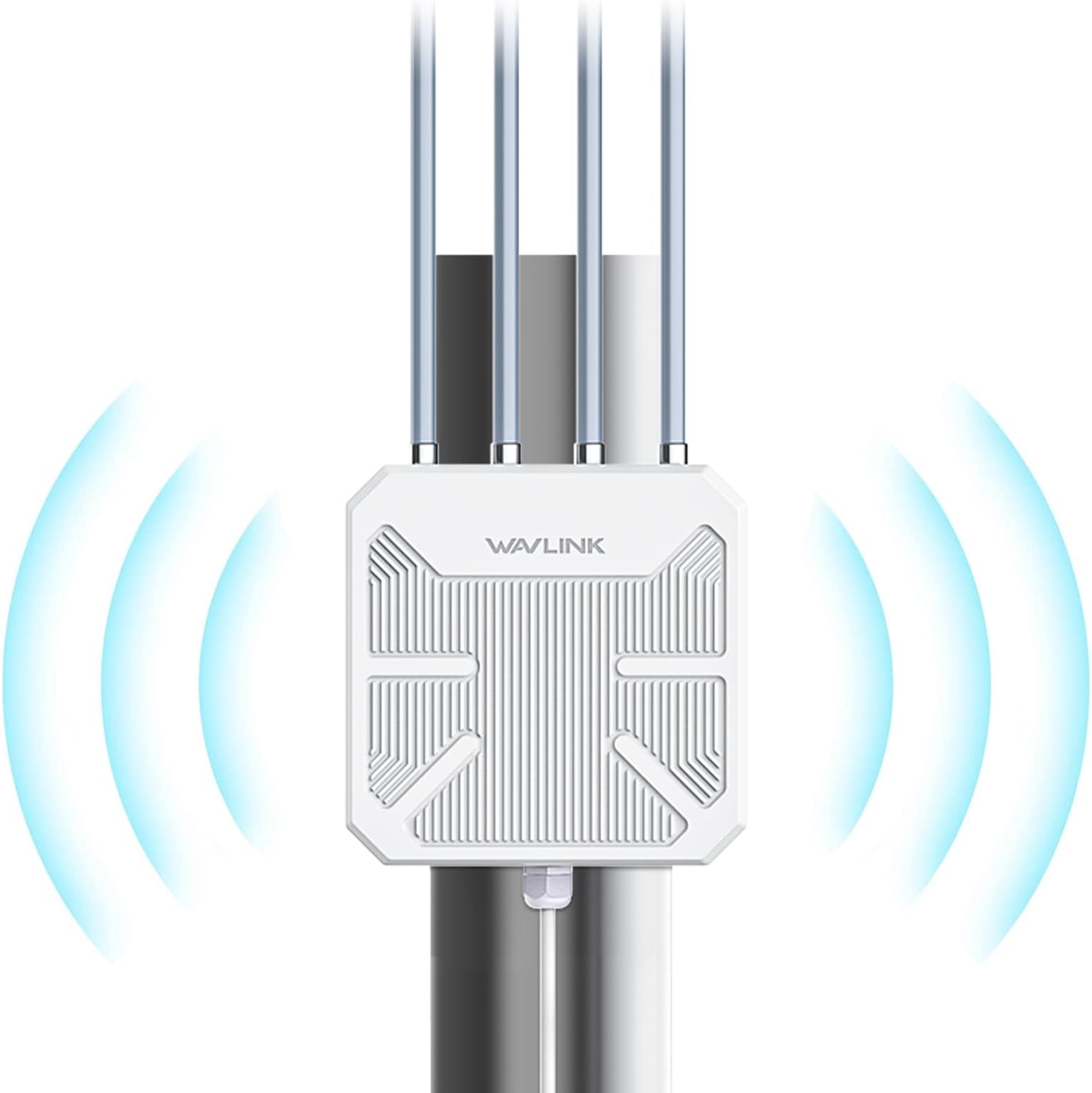 2026 AX1800 Outdoor WiFi 6 Extender Long Range, WAVLINK Outdoor WiFi Access Point with PoE, 4x8dBi High-Gain Antennas, IP67 Weatherproof, for Farm, Cameras, Patio, Starlink