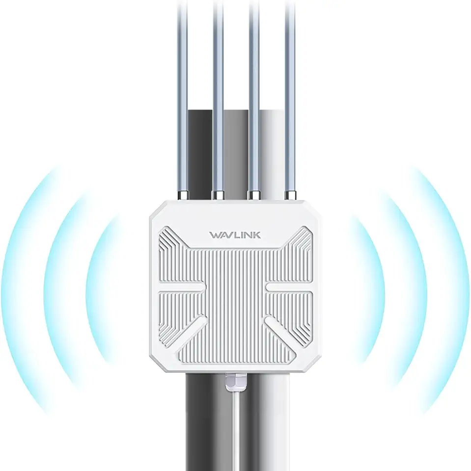 AX1800 WiFi 6 Ponto de acesso externo sem fio, extensor de malha WiFi WAVLINK de longo alcance com PoE | Banda dupla de 2,4 e 5 GHz | até 128 dispositivos | IP67 à prova d'água, suporta modos de