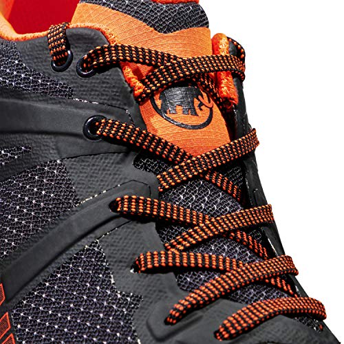 Mammut Sertig II Low Men | Wanderschuhe für Herren, Outdoor Sportschuhe, Leichte Bergschuhe, Schuhe für Hiking & Trekking, Freizeitschuhe für Sport | Black-Vibrant Orange, 10