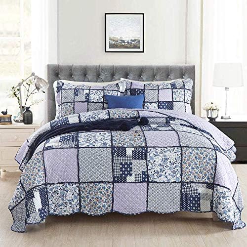 ハンドメイド パッチワーク ベッドスプレッド スロー 綿100% キルト 3