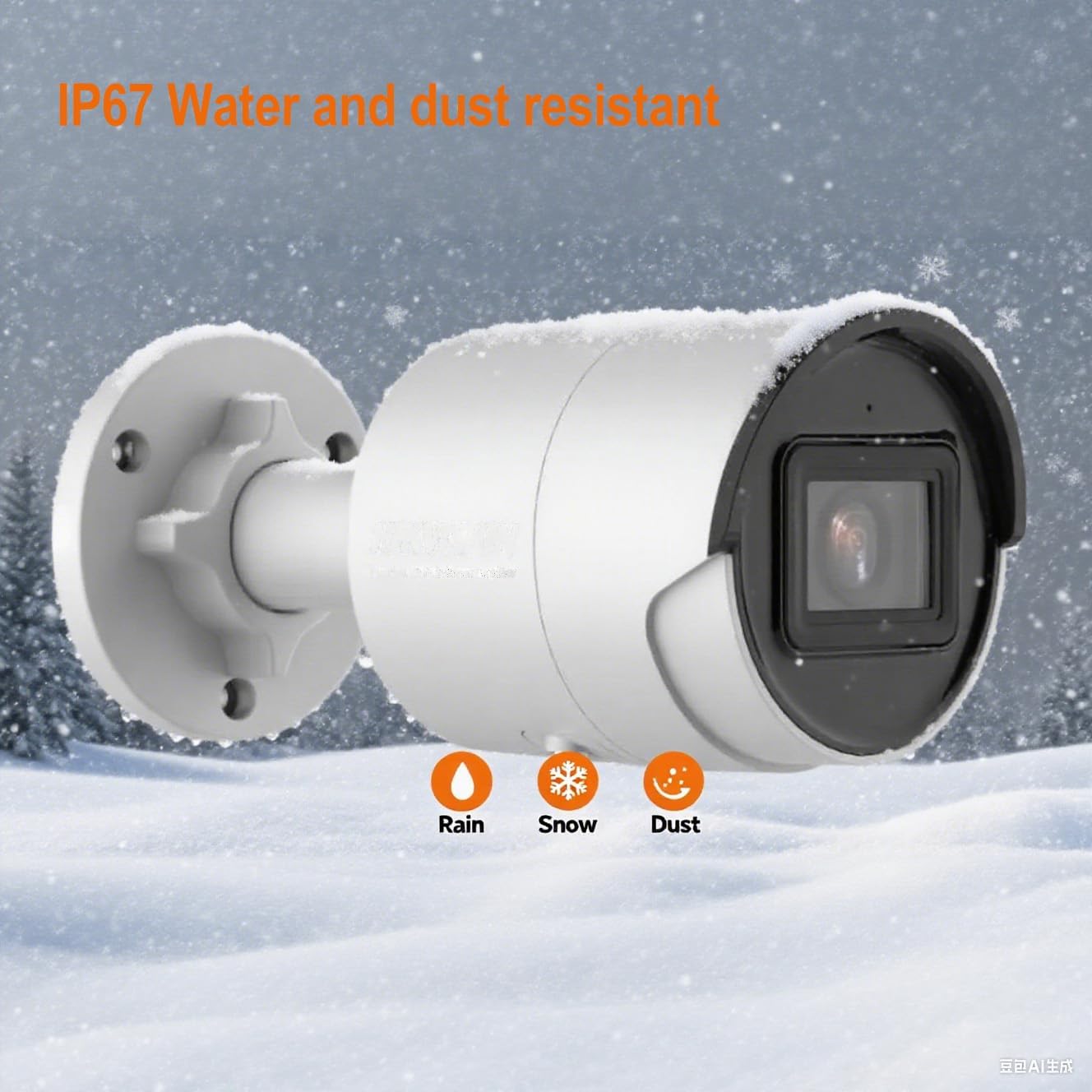 4K 8MP AcuSense POE Mini Bullet IP Camera, DS-2CD2086G2-IU, DarkFighter, 2.8MM Wide Angle Lens, 120 dB True WDR, IP67, H.265+, Built-in Microphone, Upgrade of DS-2CD2085G1-I, Work with iVMS-4200
