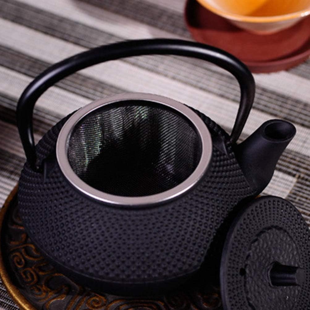 YARDWE Vintage Tea Pot Cast Iron Teapot, Teapot with Infuser Small Tea Kettle Japanese Teapot with Handle Tea Pots for Loose Tea (2. 83X2. 75X1. 69in Black) Small Tea Kettle