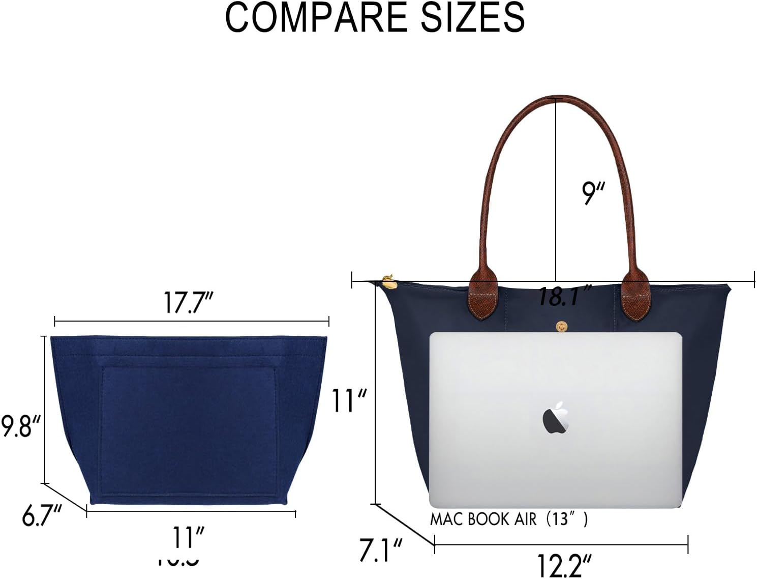 Work Tote Bag For Women: For 13-15" Laptop Foldable - For Office Professionals College Students - Commute Travel