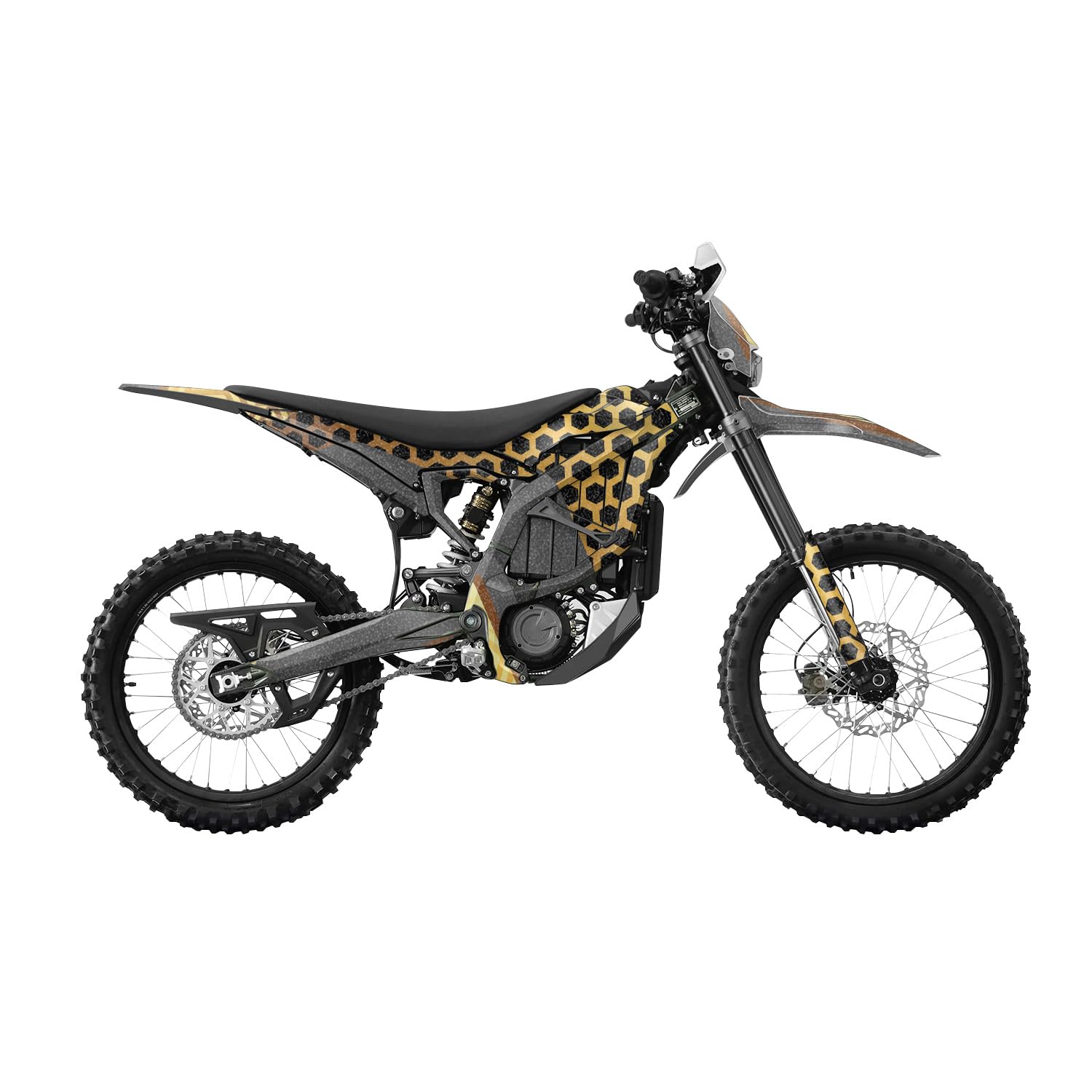 Glossy Glitter Surron Ultra Bee Graphics Kit Wrap - Hex Yellow - Sur-Ron Skin - Premium 3M Vinyl Protective Wrap Decal Cover - Easy to Apply | Crafted in The USA by MightySkins