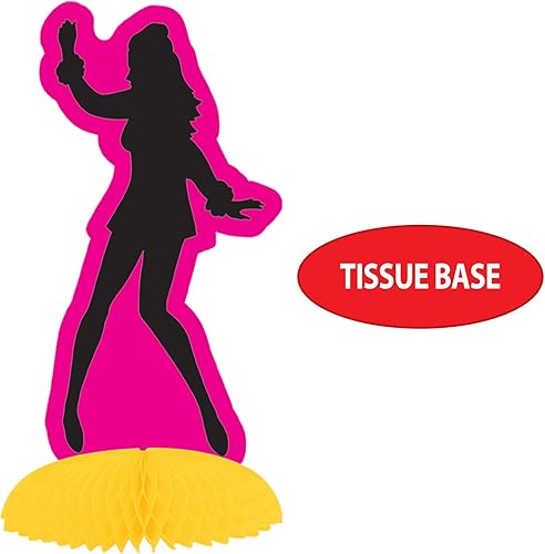 Miniatura 3 de Beistle 16 piezas de centro de mesa retro de los años 70, decoración de mesa Groovy para retroceder las vibraciones de los años 70, celebrándote