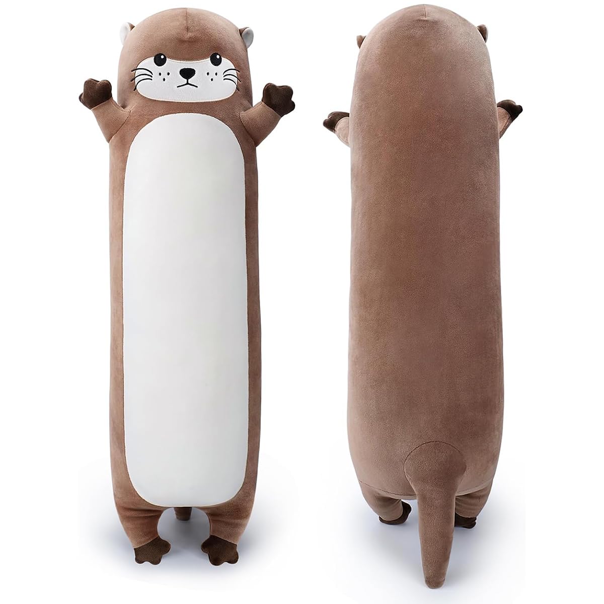 Otter Plush Stuffed Animals Otters Toys Soft Toy Kawaii Plushie Anime Pillow Cuddly Toys Cushion Doll 19.6 Inch Cute Plush Chubby Simulation Stuffed Otter Hugging Pillow for Unisex / Friends