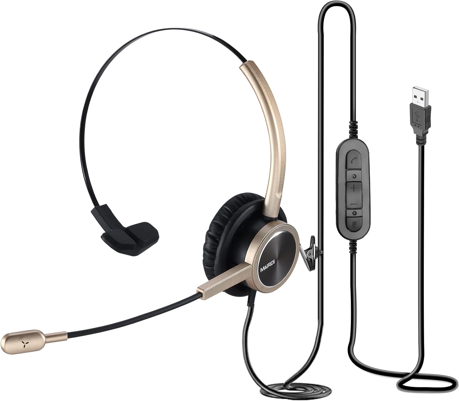 MAIRDI USB Headset with Microphone Noise Canceling for