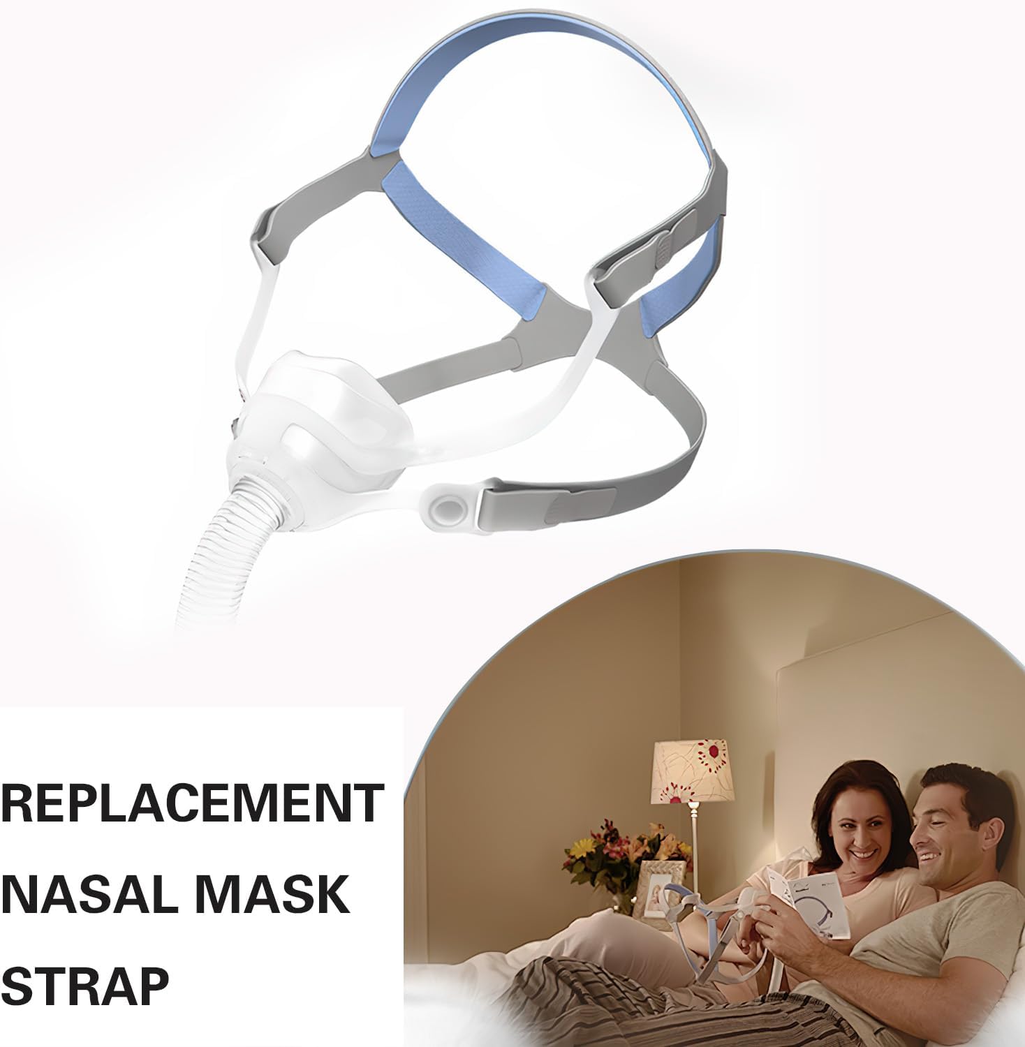 2Pcs Replacement Universal Nasal Guard Headgear, Replacement Headgear for ResMed Mirage FX Nasal Guard, Breathing Machine Accessory for Mirage FX Elastic Fabric Strap