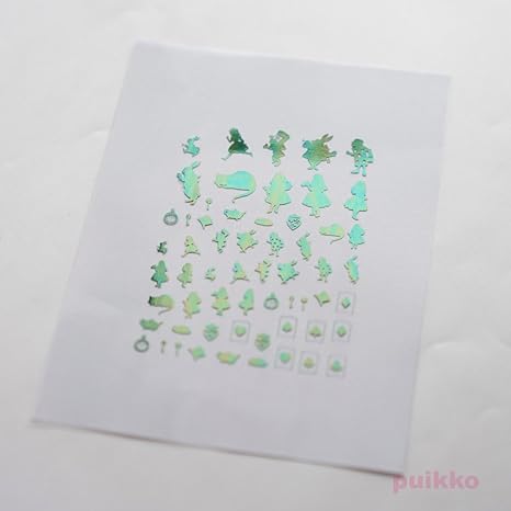 Amazon レジン封入用フィルム 不思議の国のアリス シルエット 縮小版 箔押し ニューレインボー デコ素材 通販