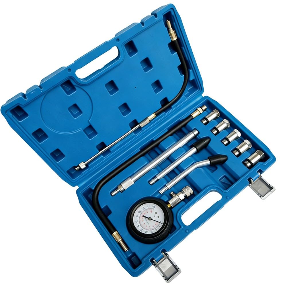 300 PSI Quick for Connect Kit tester di compressione del motore con adattatori multipli 18 mm 14 mm 12 mm 10 mm 16 mm cilindro veicolo controllo perdite