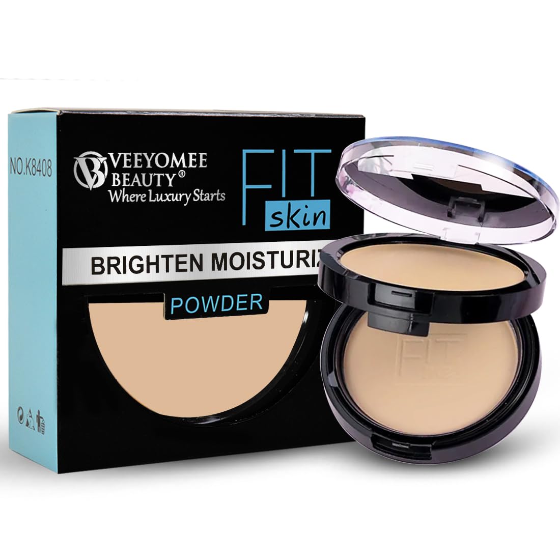 Adbeni Brighten Moisturize Compact Powder with Light-Diffusing Particles for a Flawless, Long-Lasting, Oil-Control, Translucent Setting Powder for All Skin Tones, Shade-02, 20gm
