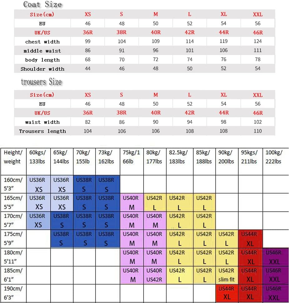 Mens Suits 2 Piece Plaid Blazer Double-Breasted Button Jackets Pants Set Formal Clothes for Men