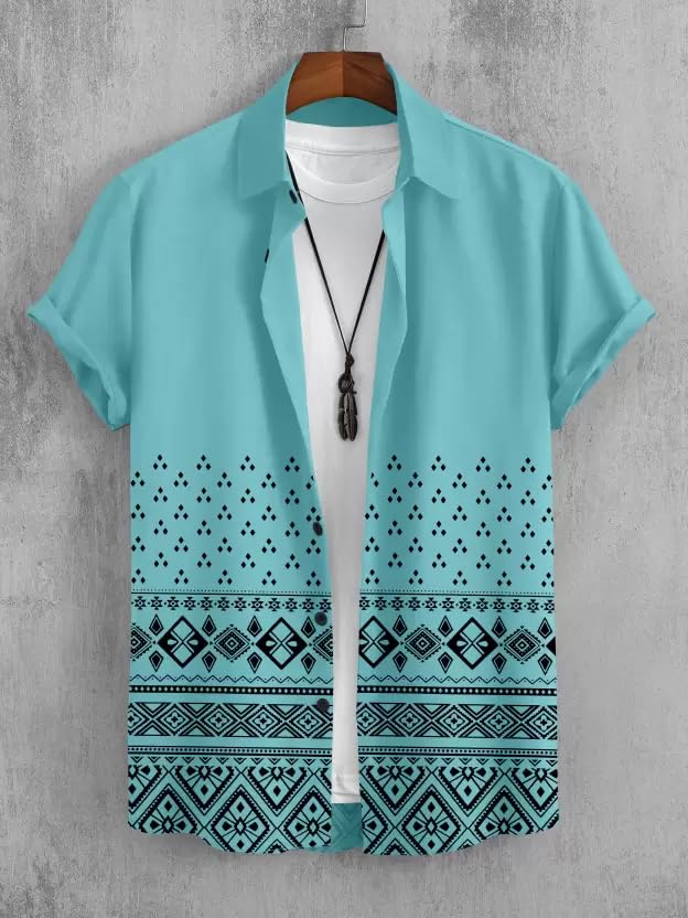 Image of Men's Lycra Digital Print Casual Shirt