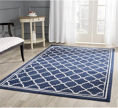 Vista 9 de Safavieh Amherst Collection AMT422B - Alfombra para interiores y exteriores, color gris claro y beige