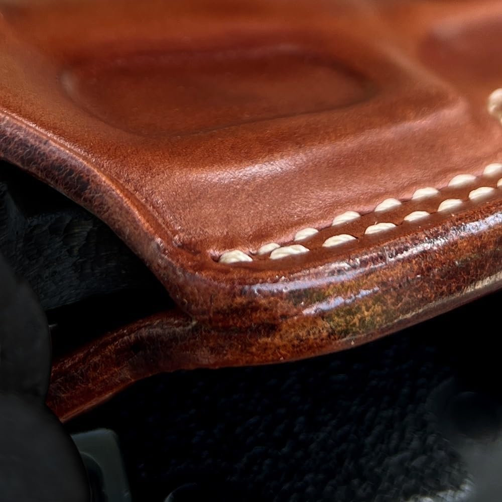 Masc Premium Leather OWB Paddle Holster with Open Top Fits, Walther P38 9mm 4.9" Barrel, Right Hand Draw, Brown Color #1228#