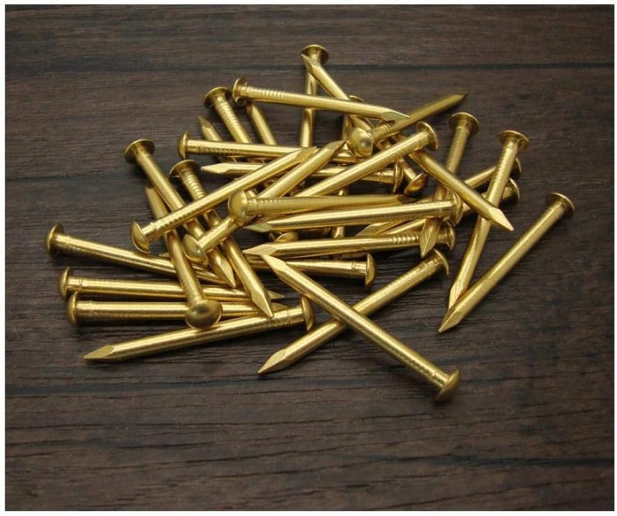 Clavos de latón, clavos de cobre puro, clavos redondos pequeños para tambor, 30 piezas - 21 x 2 mm miniatura 3