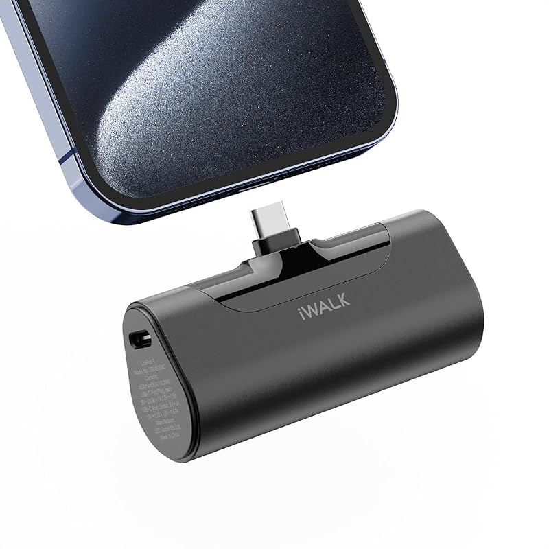 iWALK Cargador portátil para iPhone 17/16/15 USB-C pequeño banco de energía 20 W 4500 mAh batería de carga rápida compatible con iPhone 15/16/17 Plus/17 Pro/17 Pro Max, Samsung Galaxy S25/S24/S23 Android